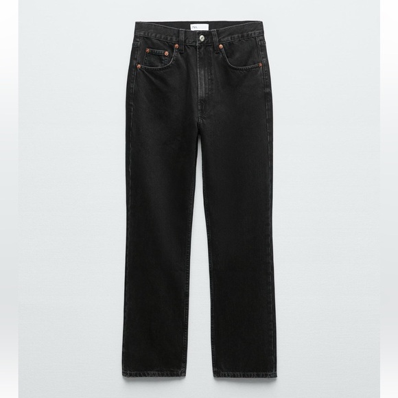 Zara Straight Leg Black Jeans - Picture 1 of 5